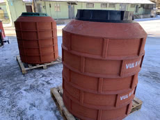 Наборной канализационный колодец ВУЛКАН 1000 мм 25 тонн (цена указана за кольцо h – 200 mm)